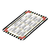 Magnet Flexible Bandes florales mensuelles année civile 2025 | Per (Côté Gauche)