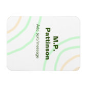 Magnet Flexible Bandes orange vertes ajouter le nom message texte (Horizontal)
