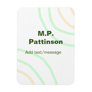 Magnet Flexible Bandes orange vertes ajouter le nom message texte