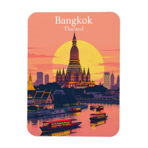 Magnet Flexible Bangkok, Thaïlande Vintage voyage animé
