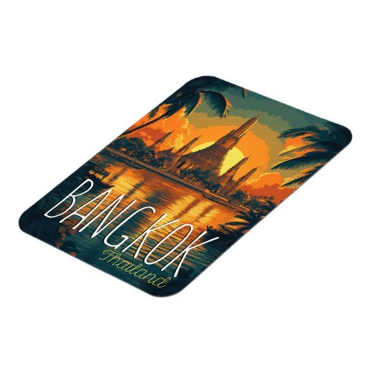 Magnet Flexible Bangkok, Wat Arun Temple Retro Voyage (Côté Gauche)