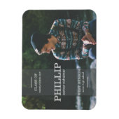 Magnet Flexible Banner Grey Photo Faire-part de graduation (Vertical)