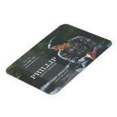 Magnet Flexible Banner Grey Photo Faire-part de graduation (Côté Gauche)