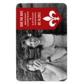 Magnet Flexible Bannière rouge chic fleuris Enregistrer l'aimant d (Vertical)