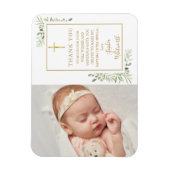 Magnet Flexible Baptême Christening Green Merci photo (Vertical)