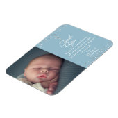 Magnet Flexible Baptême Christening Silver Hearts Photo Merci (Côté Gauche)