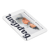 Magnet Flexible Baptême Moderne Gras Simple Merci Photo (Côté Droit)