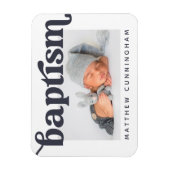 Magnet Flexible Baptême Moderne Gras Simple Merci Photo (Vertical)