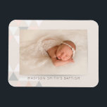 Magnet Flexible Baptême simple de photo géométrique<br><div class="desc">Disponible ici : http://www.zazzle.com/selectpartysupplies</div>