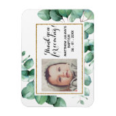 Magnet Flexible Baptism Christening Eucalyptus Greenery THANK YOU (Vertical)