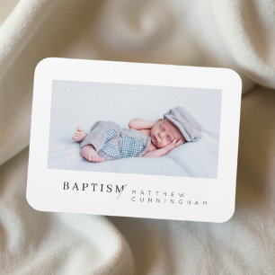 Magnet Flexible Baptism For Him Modern Minimalist Custom Photo