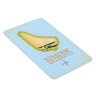 Magnet Flexible Barbados Map affiche de voyage vintage.
