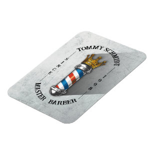 Magnet Flexible Barber Hair Shop King Crown Barber Pole Hair Salon