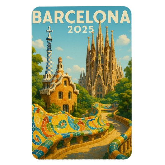 Magnet Flexible Barcelone 2025 - Où les rêves prennent forme (Vertical)
