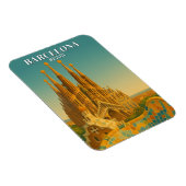 Magnet Flexible Barcelone Espagne Vintage voyage Abstrait (Côté Droit)