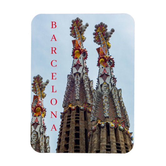Magnet Flexible Barcelone Sagrada Familia steeples aimant frigo (Vertical)