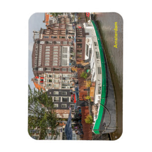 Magnet Flexible Barge amarrée sur le Prinsengracht, Amsterdam