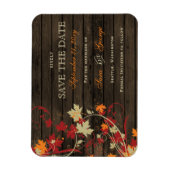Magnet Flexible Barn Wood Rustic Fall Leaves Mariage enregistrer l (Vertical)