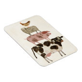 Magnet Flexible Barnyard Buds - Vache, cochon, mouton et hen (Côté Droit)