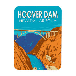Magnet Flexible Barrage Hoover Arizona Nevada Illustration Art de