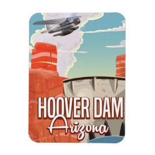 Magnet Flexible Barrage Hoover Nevada Arizona Dessin animé vintage