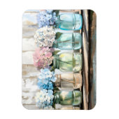 Magnet Flexible Barres Mason en fleurs vintages Hydrangea (Vertical)