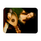 Magnet Flexible Bartolomeo Veneto Lady Jouer Lute Portrait Art (Horizontal)