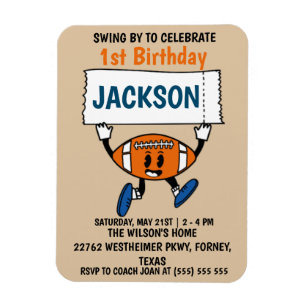 Magnet Flexible Baseball 1er anniversaire Sports Thème