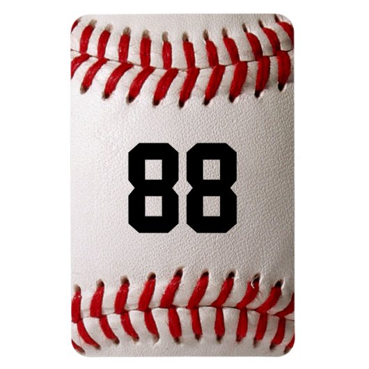 Magnet Flexible Baseball avec numéro personnalisable (Vertical)