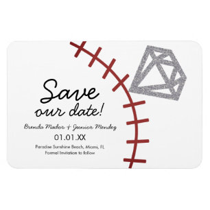Magnet Flexible Baseball Homerun Diamant Gemme Enregistrer La Dat