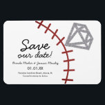 Magnet Flexible Baseball Homerun Diamond Gem Enregistrer La Date<br><div class="desc">Enregistrer le thème Date Baseball</div>