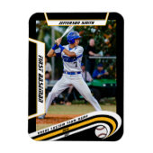 Magnet Flexible Baseball Keepsakes Libre Jaune Black Personnalisé (Vertical)