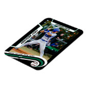 Magnet Flexible Baseball Souvenirs Vert Clair Noir Personnalisé (Côté Gauche)