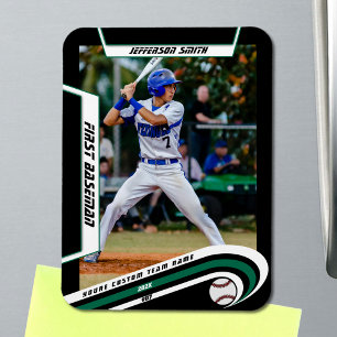 Magnet Flexible Baseball Souvenirs Vert Clair Noir Personnalisé