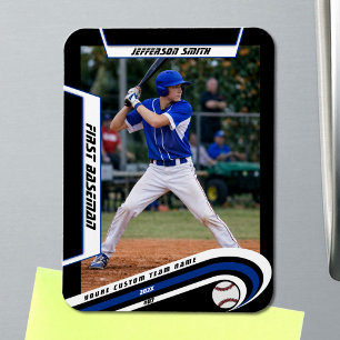 Magnet Flexible Baseball Souvenirs Vivant Bleu Noir Personnalisé