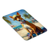 Magnet Flexible Basenji sur la plage, cadeau d'été pour les amoure (Côté Droit)