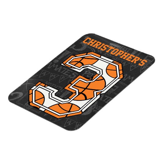 Magnet Flexible Basketball Chalkboard 3e anniversaire (Côté Gauche)