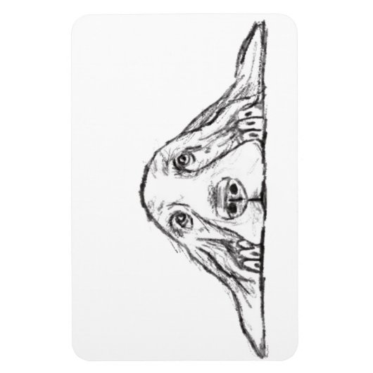 Magnet Flexible basset blanc (Vertical)