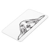 Magnet Flexible basset hound noir blanc yeux de chiot simple  (Côté Gauche)