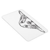 Magnet Flexible basset hound noir blanc yeux de chiot simple  (Côté Droit)