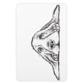 Magnet Flexible basset hound noir blanc yeux de chiot simple  (Vertical)