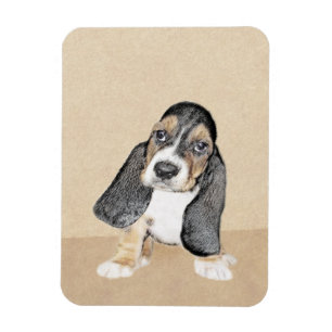 Magnet Flexible Basset Hound Peinture Chiot - Art Chien original