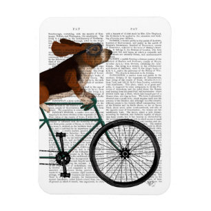 Magnet Flexible Basset Hound sur bicyclette