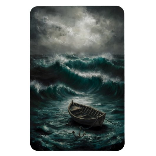 Magnet Flexible Bateau abandonné dans Stormy Waters Ocean Art (Vertical)