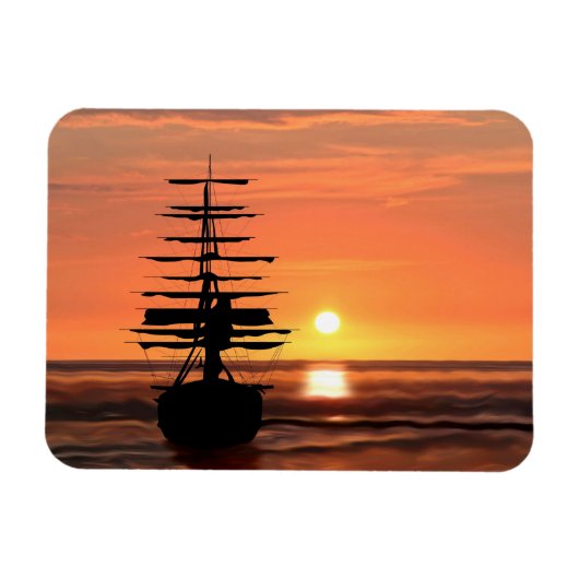 Magnet Flexible Bateau au coucher du soleil aimant (Horizontal)