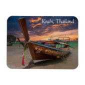 Magnet Flexible Bateau longue queue au coucher du soleil, Krabi, T (Horizontal)
