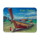 Magnet Flexible Bateau longue queue sur la plage, Krabi, Thaïlande (Horizontal)