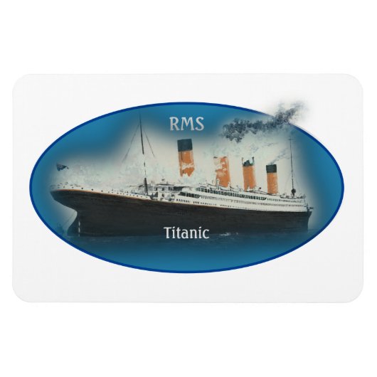 Magnet Flexible Bateau Titanic Maritime Blue White Star Line RMS (Horizontal)