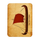 Magnet Flexible Bateau viking à voile rouge II (Vertical)