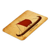 Magnet Flexible Bateau viking à voile rouge II (Côté Gauche)